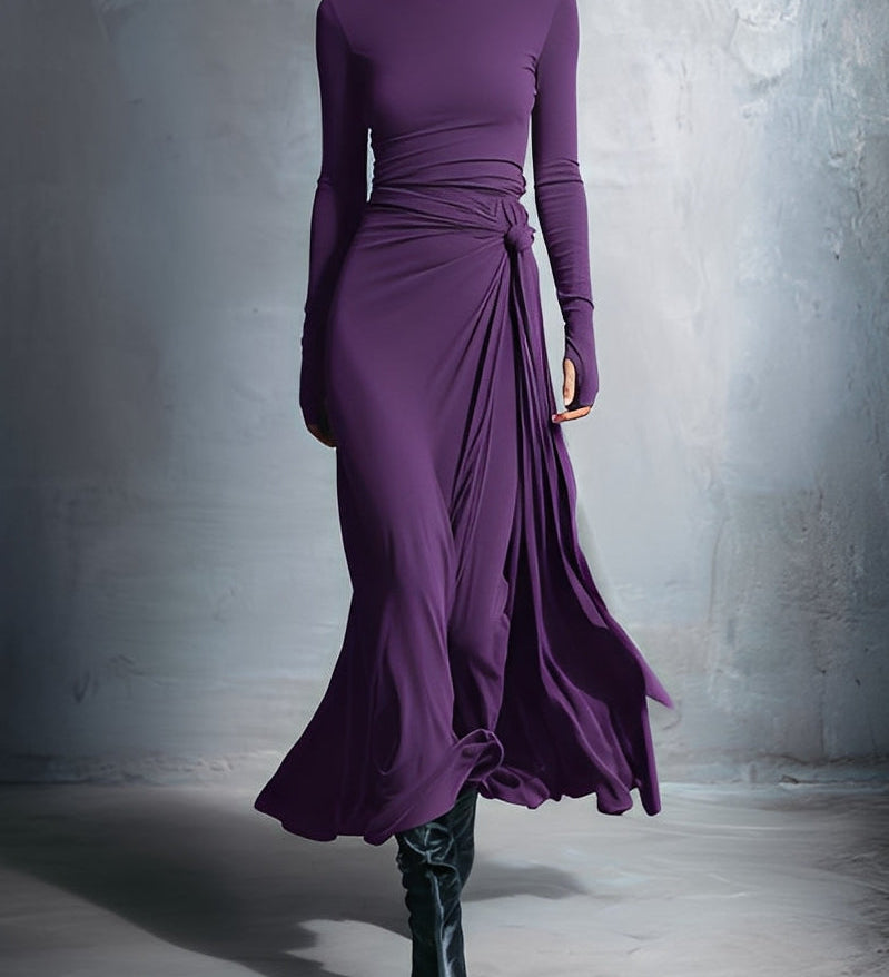 Naiara | Vestido maxi con nudo lateral