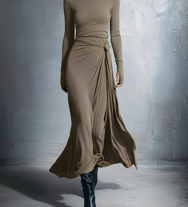 Naiara | Vestido maxi con nudo lateral